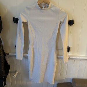 Lululemon Ribbed Long-Sleeve Dress in White Opal Size 2